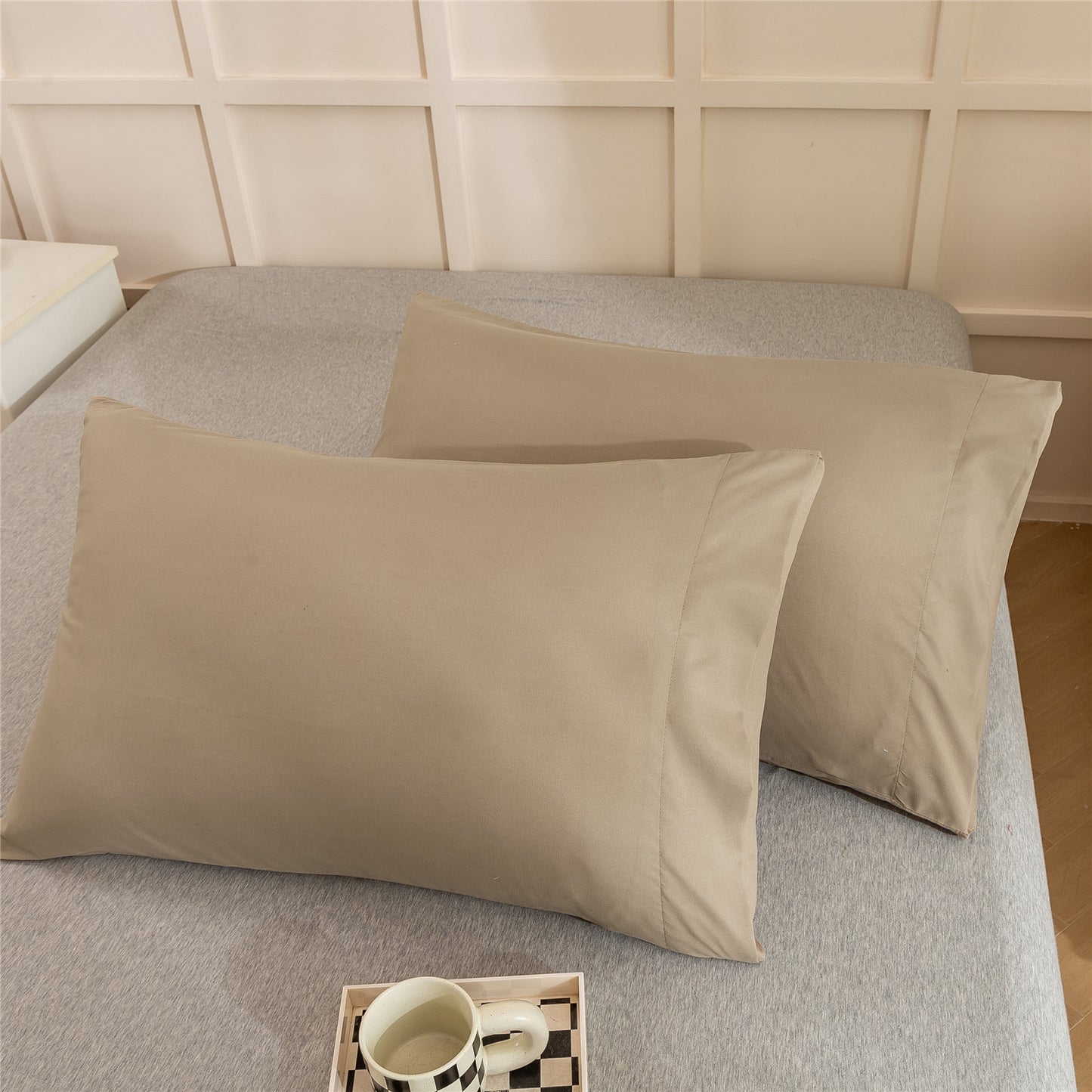 Autumn and Winter Sanding Thick Solid Color Envelope Pillowcases Set of 2