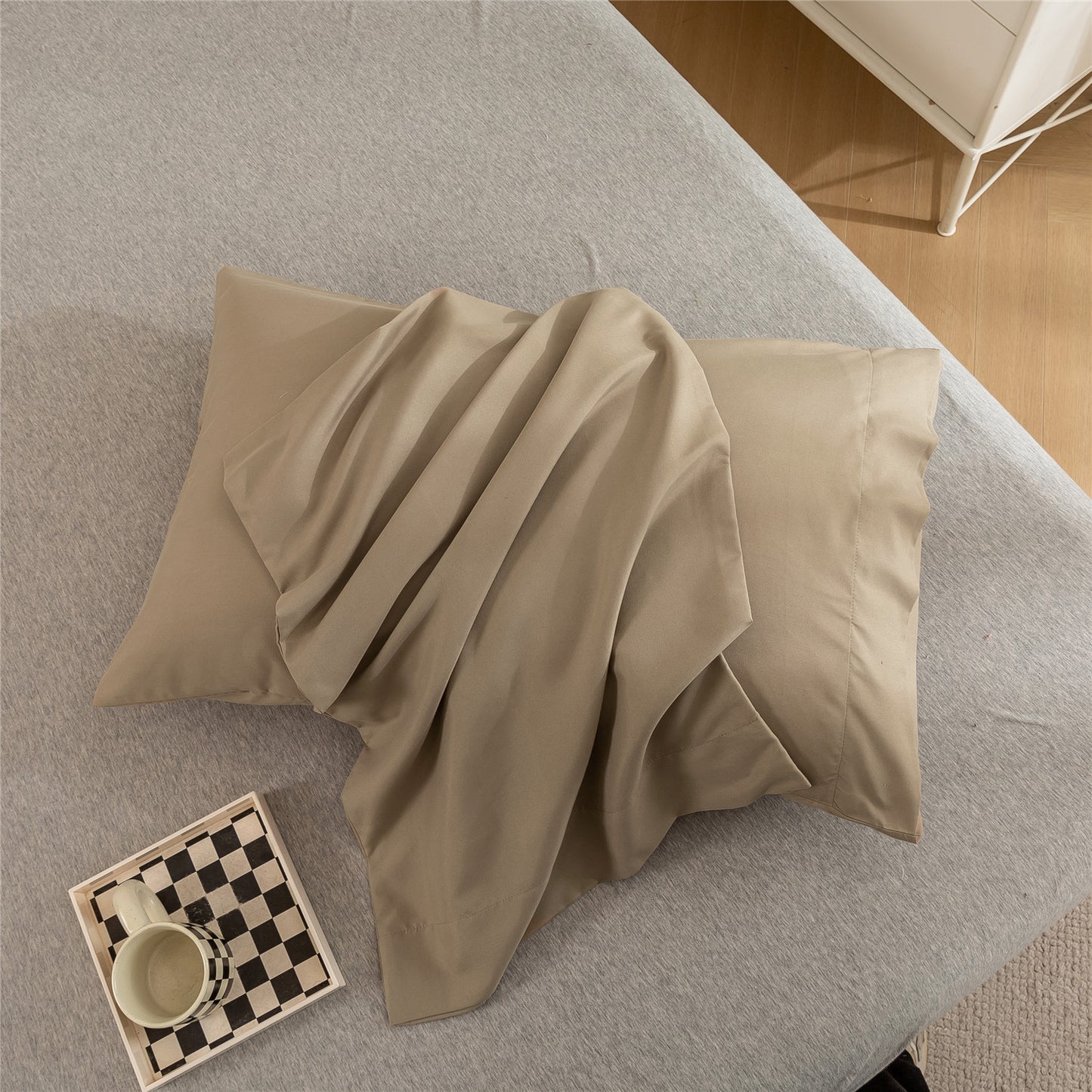 Autumn and Winter Sanding Thick Solid Color Envelope Pillowcases Set of 2