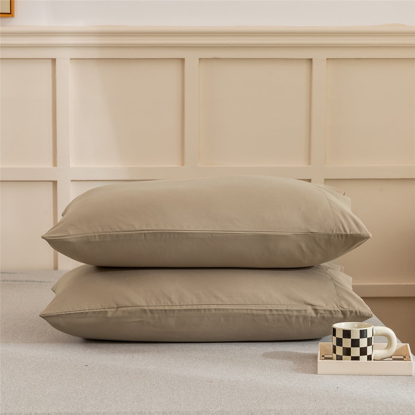 Autumn and Winter Sanding Thick Solid Color Envelope Pillowcases Set of 2