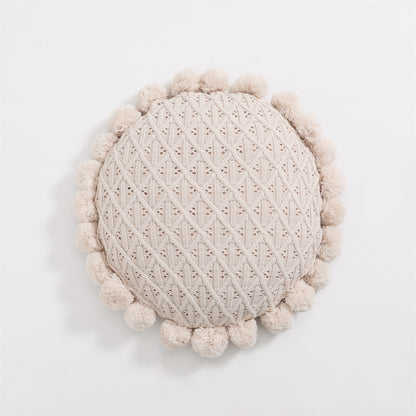 ﻿ Creative Round Throw Pillow Knitted Sofa Cushion for Living Room