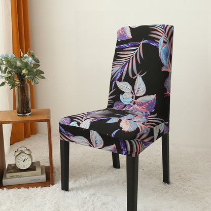 Palm Leaf Pattern Stretch Removable Washable Dining Chair Cover