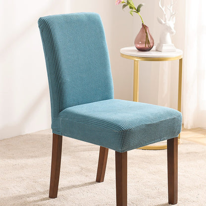 Stretch Velvet Dining Chair Cover with Elastic Band 1 Piece