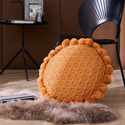 ﻿ Creative Round Throw Pillow Knitted Sofa Cushion for Living Room