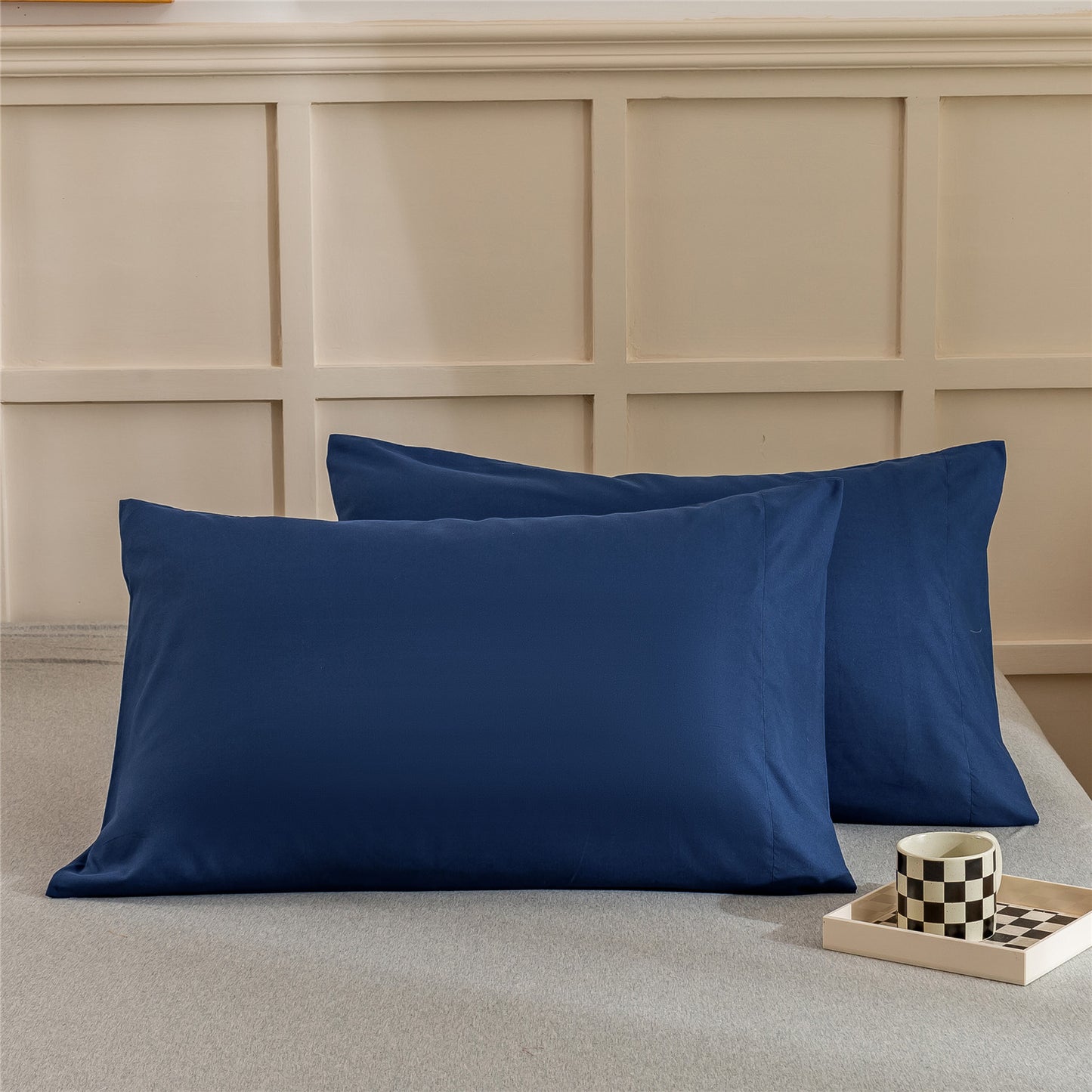 Autumn and Winter Sanding Thick Solid Color Envelope Pillowcases Set of 2