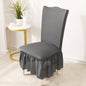 Jacquard Dining Chair Slipcover with Skirt for Wedding Banquet Party Decoration