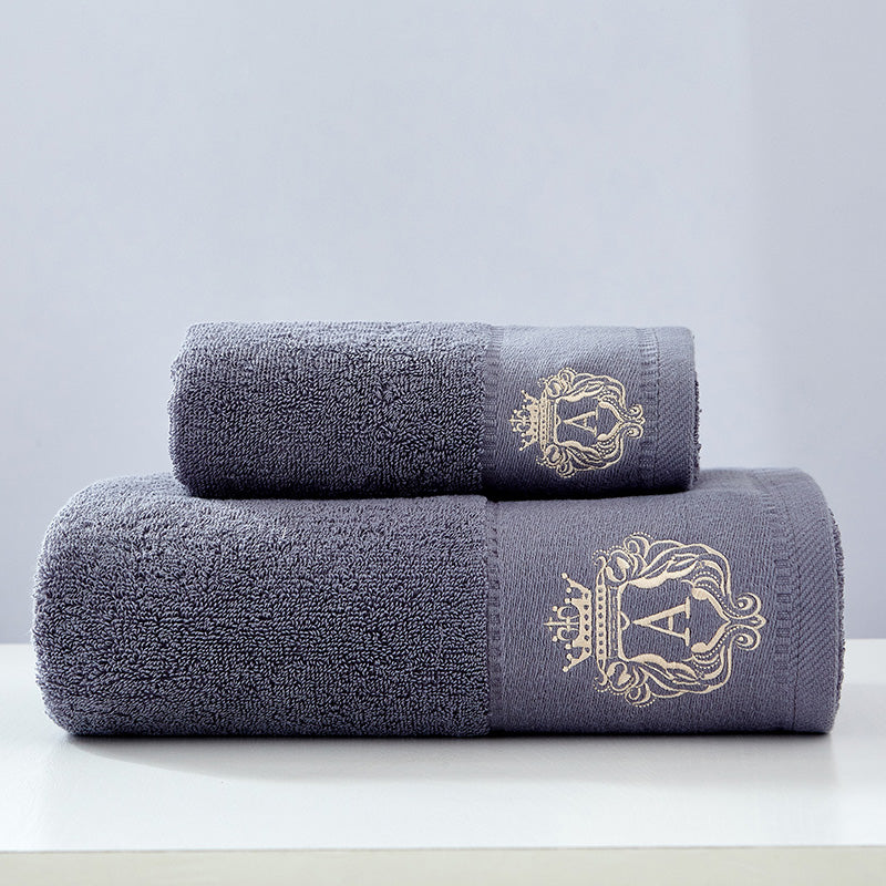 Luxurious Letter Embroidered 100% Cotton Bath Towel Ultra Soft