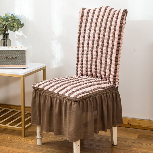 Elastic Stretch Dining Room Chair Slipcover with Ruffle Skirt