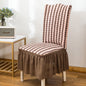 Elastic Stretch Dining Room Chair Slipcover with Ruffle Skirt