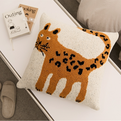 Fashion Cartoon Animal Spotted Leopard Pattern Decorative Pillow Cover