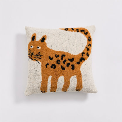 Fashion Cartoon Animal Spotted Leopard Pattern Decorative Pillow Cover