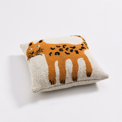 Fashion Cartoon Animal Spotted Leopard Pattern Decorative Pillow Cover