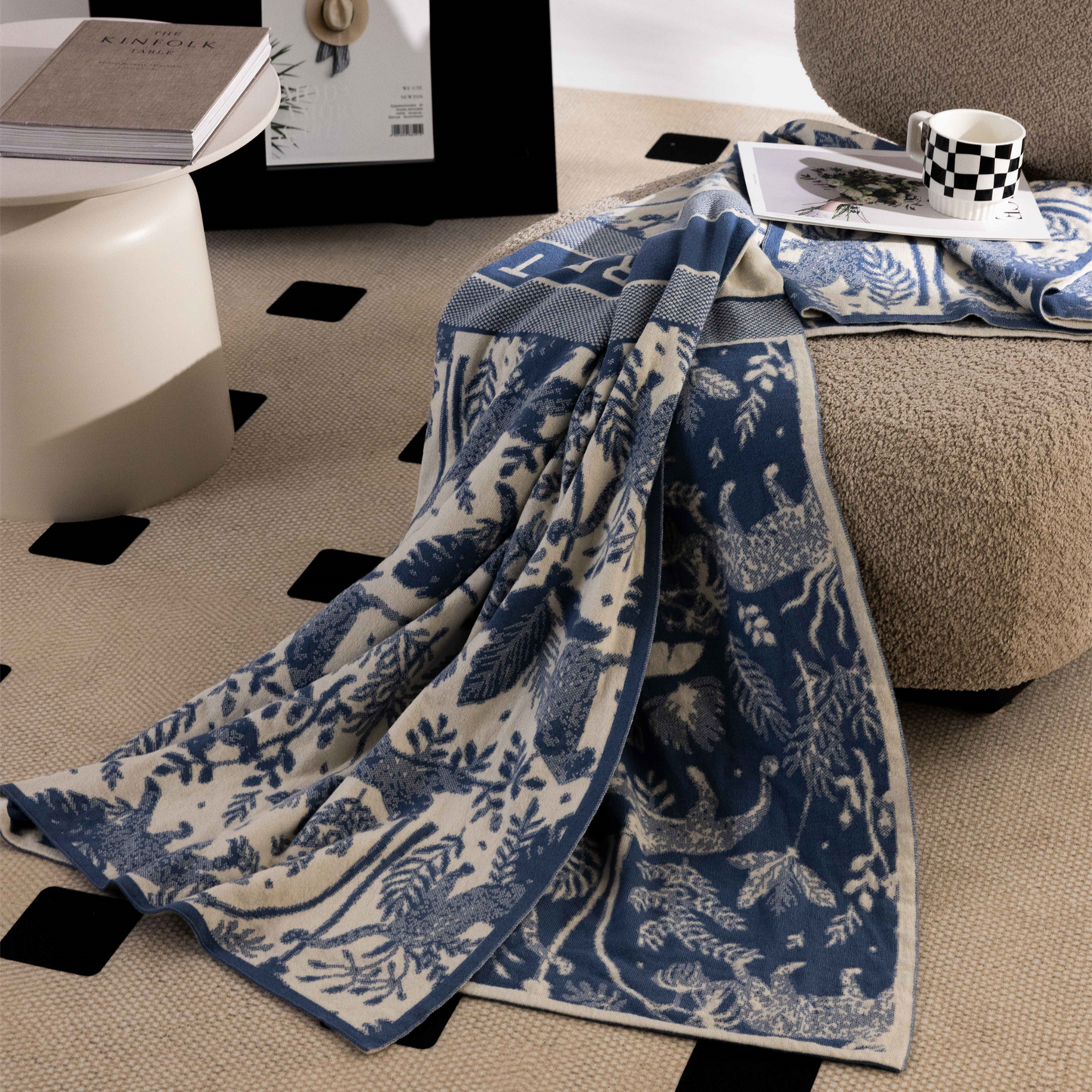 Fashion Rabbit Hair Blended Yarn Decorative Throw Blankets for Living Room