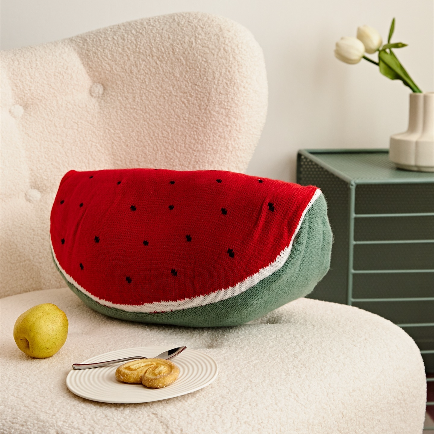 Fruit Watermelon Slice Shaped  Decorative Throw Pillow