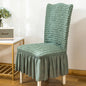 Bubble Gauze Stretch Restaurant Chair Seat Cover with Skirt