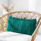 Hand Knitted Decorative Lumbar Throw Pillow with Buttons