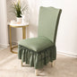 Jacquard Dining Chair Slipcover with Skirt for Wedding Banquet Party Decoration