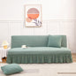 Soft Armless Sofa Slipcover with Skirt Stretch Futon Sofa Cover