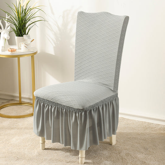 Jacquard Dining Chair Slipcover with Skirt for Wedding Banquet Party Decoration