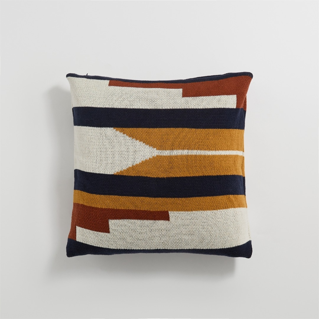 Modern Geometric 100% Cotton Knitted Decorative Throw Pillow Cover