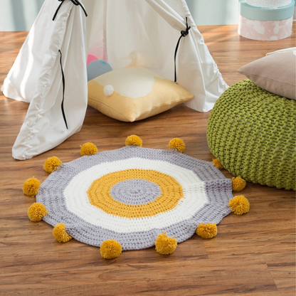 Nordic Style Handmade Woven Crochet Kid's Activity ‎Round Area Rug