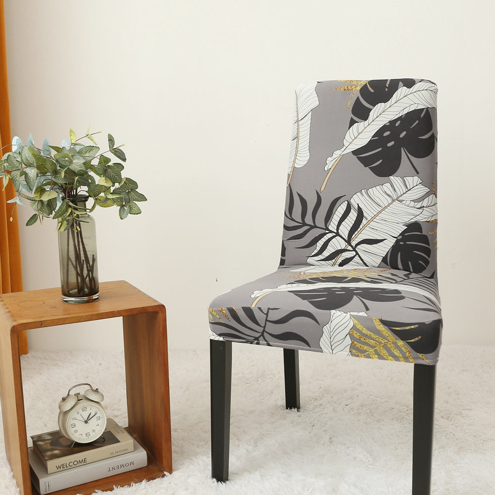 Palm Leaf Pattern Stretch Removable Washable Dining Chair Cover