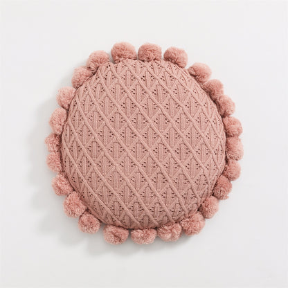 ﻿ Creative Round Throw Pillow Knitted Sofa Cushion for Living Room