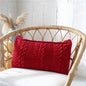 Hand Knitted Decorative Lumbar Throw Pillow with Buttons