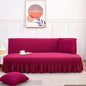 Soft Armless Sofa Slipcover with Skirt Stretch Futon Sofa Cover