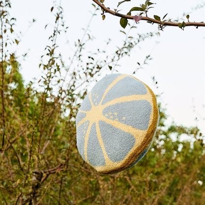 Soft Cozy Lemon Slice Pattern Round Decorative Throw Pillow