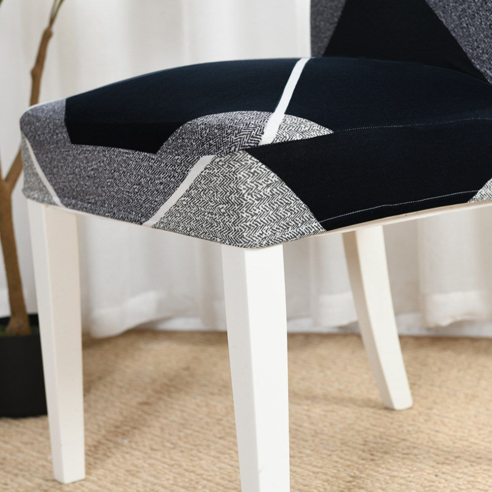 Stretch Geometric Pattern Chair Seat Cover for Dining Room