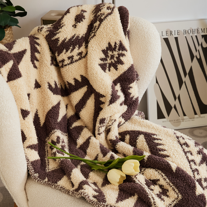 Geometric Pattern Ultra Soft Warm Velvet Holiday Throw Blanket