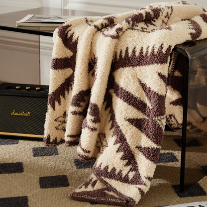 Geometric Pattern Ultra Soft Warm Velvet Holiday Throw Blanket