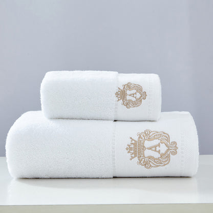 Luxurious Letter Embroidered 100% Cotton Bath Towel Ultra Soft