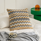 Wave Pattern 100% Cotton Knitted Decorative Throw Pillow Cover